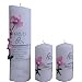 Produktbild Hochzeit Hochzeitskerze Formkerze 240x66 ORCHIDEE MIT TRAUSPRUCH ODER FOTO Mit 2 Trauzeugenkerzen rosa rot IH101