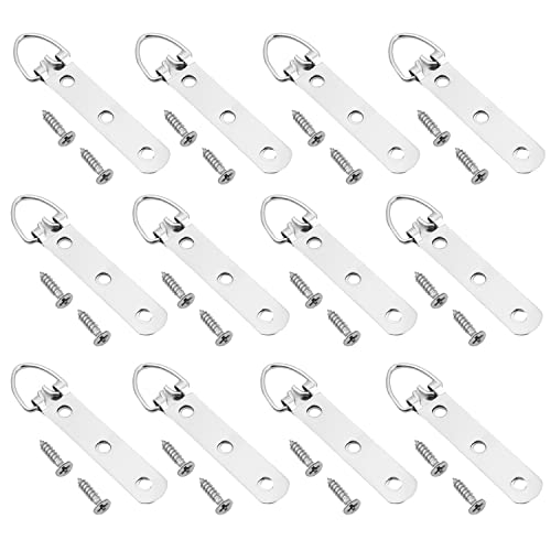 Image of Triangle Ring Picture Hangers 92 x 15mm Hardware Assortment Kit, for Home Decoration Hanging Clock Paintings Artwork Creative Picture Frame Photo Hanging Solutions Silver Tone 20pcs
