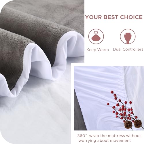 Ladung PPK-XK-MP-CF-Q Heated Mattress Pad Queen Size 60''X80'', 5 Heating Levels Dual Control With 10 Hours Auto-Off, Warming Bed, Fast Heating Electric Mattress Pad thumb #1