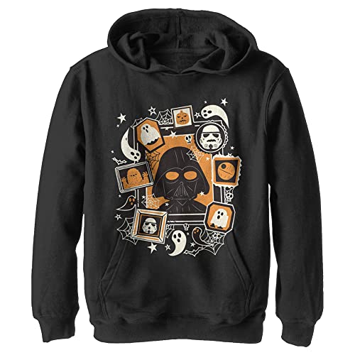 Sweat à capuche garçon Star Wars Vader Halloween avec motif encadré noir