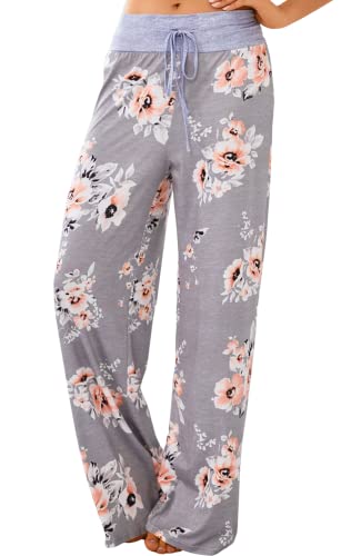 X-Image Woman's Buffalo Plaid Plush Check Pajama Pants Capris Lounge Postpartum Pants Gray 2,X-Large #TOP21