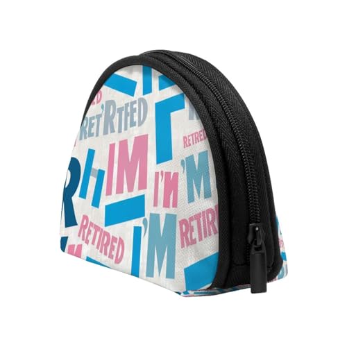 Portable Coin Purse I'M-Retired Mini Zippered Money Pouch Card Holder4