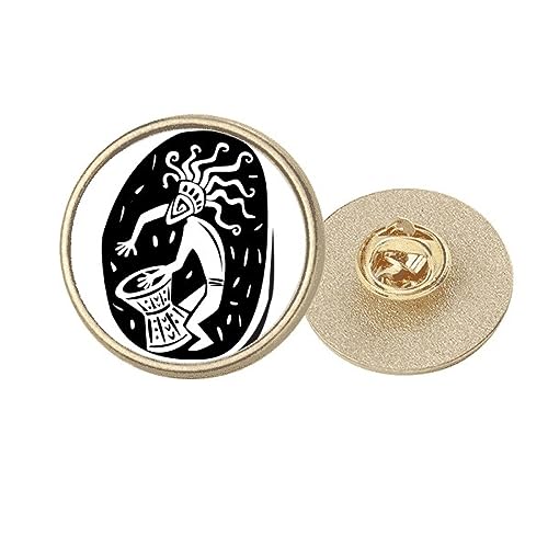 Broche ronde en métal doré pharaon d'Égypte antique taille M pour veste