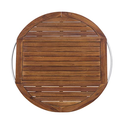 Christopher Knight Home Cynthia Indoor Farmhouse Cottage Acacia Wood Bar Cart, Dark Oak / Shiny Powder Coating #TOP7