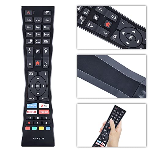 GOUYESHO RM-C3338 Universal Remote Control Replacement for JVC/Bush Smart 4K TV RMC3338 RC43101P LT-24C680 LT-24C686 LT-32C690 LT-32C695 LT-43C790 LT-55C870 - Image 2