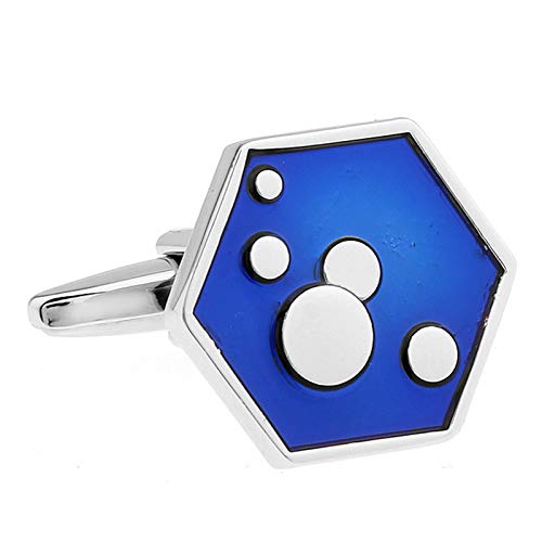 Mancuernillas Daesar para hombre hexagonales azules miniatura 3