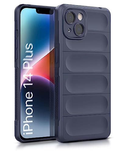 Image of WOW IMAGINE Ultimate Silicon Back Cover Case for Apple iPhone 14 Plus | Military Grade Drop Protection Shockproof Bumper | Anti-Slip Grip | Scratch Proof Micro-Fibre Cloth Inside (Deep Blue)