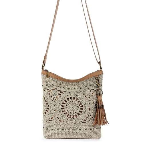 Image of The Sak Lucia Crochet Crossbody Purse - Zipper Closure & Adjustable Strap
