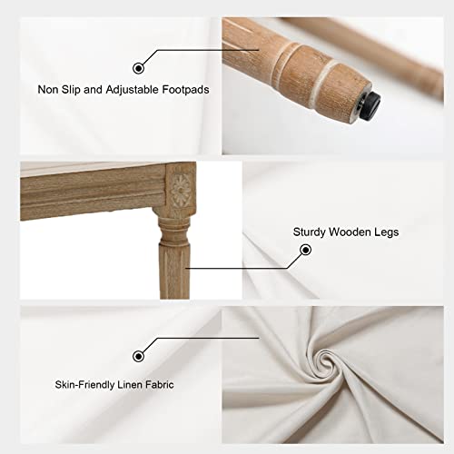 Furniliving French Country Dining Chairs Set Of 2, Upholstered Dining Room Chairs With Back Farmhouse Kitchen Chairs For Living Room, Kitchen, Restaurant (Beige-Square) #TOP4