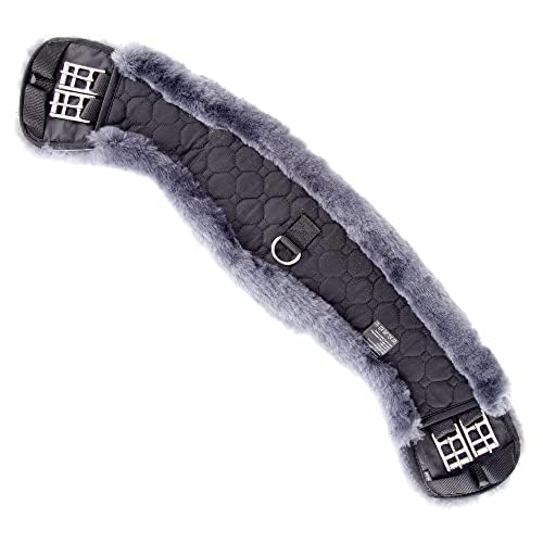 Merauno® Lambs wool Moon Girth, Short Dressage Girth, Made of Quality Merino Lambs wool, Special Anatomically Concave Shape