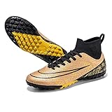 【Antideslizante】Zapatillas de fútbol para césped para hombre - La suela de las zapatillas de fútbol con clavos es de goma. La suela exterior tiene un fuerte agarre y capacidad de absorción de impactos, puede mantenerte seguro mientras corres.