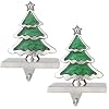 Set of 2 Christmas Tree Stocking Holders for Mantel Christmas Stocking Hangers for Fireplace Christmas DecorationsChristmas Tree Hook for Stocking Metal Silver Christmas Holder Set Xmas Tree