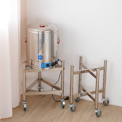 Robuster Edelstahl-Trolley mit verstellbarer Höhe und Rollen für einfache Mobilität – ideal für Wein, Mahlzeiteneimer, Fritteusenfett und Wasserkrug