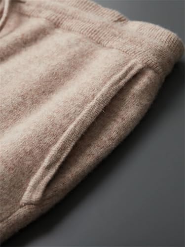 DBFBDTU Men's Knit Trousers Winter Thick Pencil Pants Soft Warm Cashmere Basic Casual Pant4