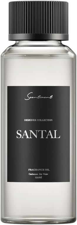 Diffuser Oil - Santal Designer Collection | Aromatherapy Home Fragrance | Luxurious Scent with Notes of Cardamom, Iris, Violet (120ml)