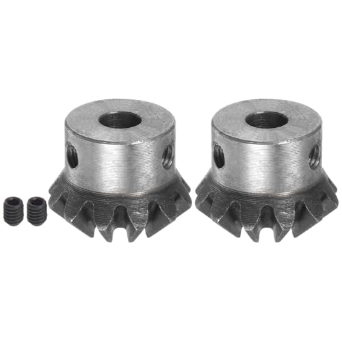 Image of HARFINGTON 2pcs Bevel Gear 1M 12 Teeth 6mm Shaft Hole 1:1 Tapered Bevel Pinion Gear 45# Steel 2 Module 90 Degree Steering Gear, for Hardware Mechanical Rotation