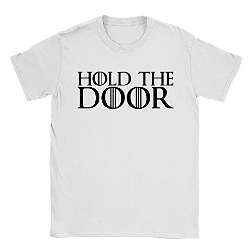 Hold The Door Mens T-Shirt XX-Large White Game of Thrones GoT Funny Hodor Quote Gift Top
