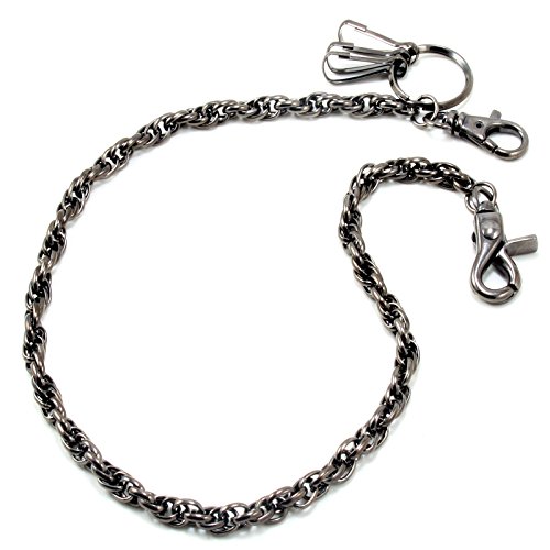 Preisvergleich Produktbild DoubleK Starke Börsenkette Biker Schlüsselkette Keychain Wallet Chain (58cm) Schwarz CS157