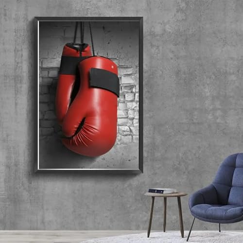 Peinture murale art esthétique gants de boxe pour décoration de bar, café et chambre moderne