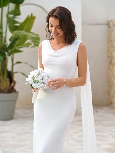 Image of Parthea Women's Summer Formal Wedding Guest Dresses Sleeveless Backless Long Elegant Evening Party Maxi Bodycon Dress