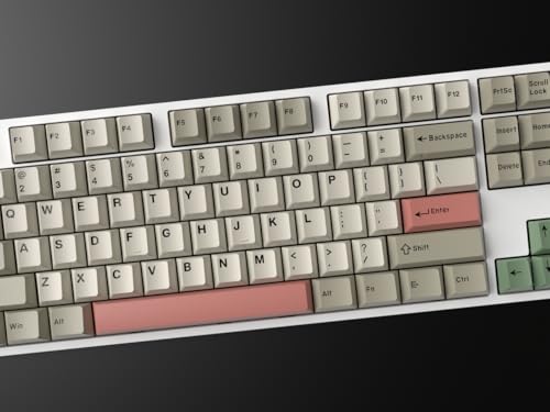 Image of PBT Retro Keycaps, Cherry Profile Double Shot 9009 Keycaps Set, 178 Key Custom Key caps for MX Switches Mechanical Keyboard(9009)