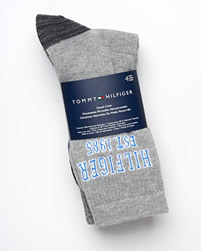Tommy Hilfiger Men's Dress Socks - Lightweight Comfort Crew Sock (8 Pack), Size 7-12, Grey Assorted #TOP1