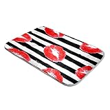 Générique Tapis Moelleux pour Tapis de Salon,Bisous aux Rayures Rouges,Tapis de Chambre à Coucher,Tapis de Sol,Tapis Doux pour la Maison