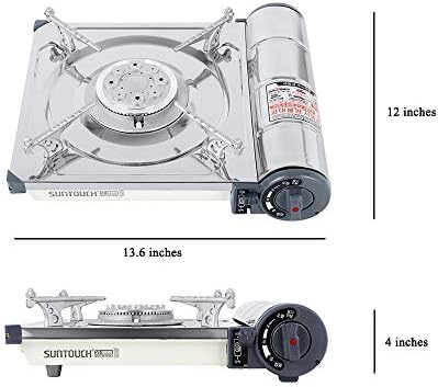 SUNTOUCH Portable Camping Stove – Butane Gas Burner, Auto Safety Shutoff, Stainless Steel – Includes Hard Carrying Case (Full Size) image 5