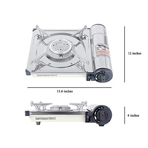 Suntouch Stainless Steel High Powered Portable Gas Stove with Case (ST-10000 White)