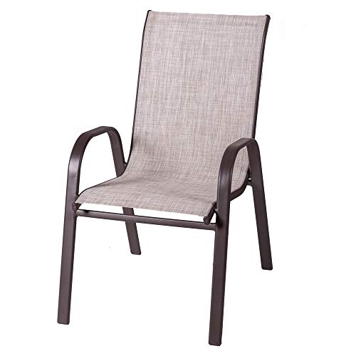 Silla apilable de Acero marrón para jardín y Exterior Garden - LOLAhome