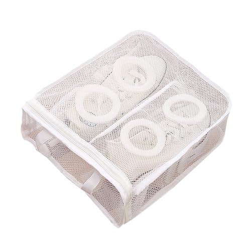 Bolsa de Lavadora Doble Diseño De Tela Resistente Adecuado Para Zapatillas De Tamaño 13 Zapatillas De Deporte Protectoras Y Zapatos Planos Para El Uso Diario, Blanco Large
