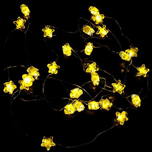 Kaleora 3 Stück Stern Lichterkette, 1M 10 LED Warmweiße...