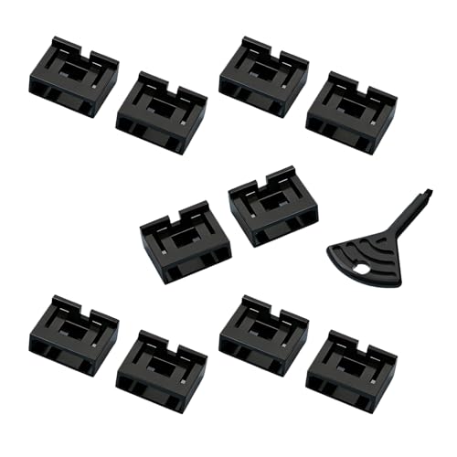 USB Port Lock Security Cable Blocker, Heavy Duty Physical Barrier Pack with Removal Key, Secure Type a Insertion Protective Shield for Desktops Laptops, Black
