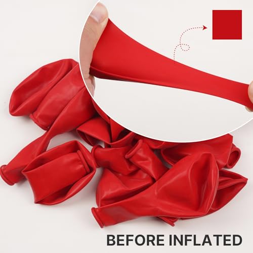 PartyWoo Red Balloons 140 pcs Different Sizes of 18 12 10 5 Inch Red Balloon Arch Kit Garland for Birthday Graduation Bachelorette Citizenship Anniversary Cherry Casino Theme Party Decorations Red-Y57