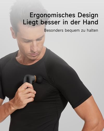 HEYCHY A1 Super Mini Massagepistole, 0,27 kg, 4 Silikonaufsätzen, Schwarz – Ansicht 5