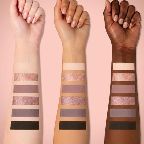 Image of Erinde Soft Pink Brown Mini Eyeshadow Palette, Multi-Use Matte & Shimmer Eye Shadow Palettes, Ultra-Blendable, Neutral Nude Rosy Taupe & Brown Travel Eye Makeup with Mirror, Vegan, Cruelty-Free