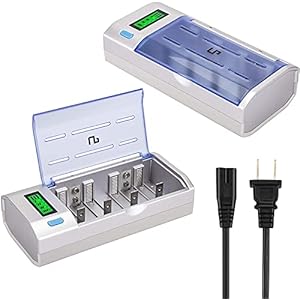 Universal Battery Charger for AA AAA C D 9V Ni-MH Ni-CD Rechargeable Batteries, LP Multi-Functional Upgraded Smart Fast…