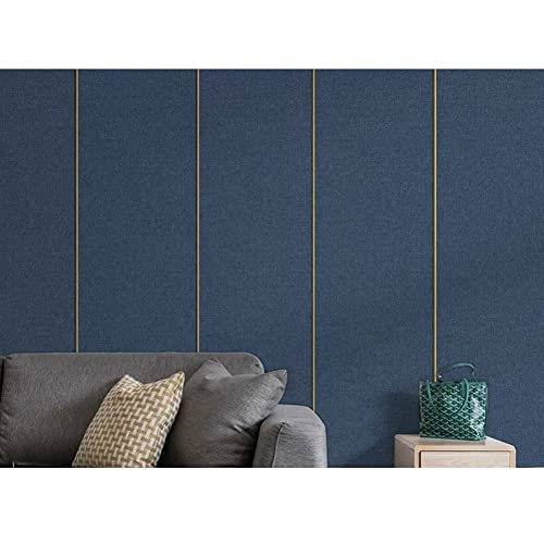 Papier Peint Autocollant Tissu de Lin Bleu pour Créer un Cocon Doux dans la Chambre