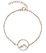 Nuoli&reg; Berg Armband Damen Rosegold (15 + 5cm verstellbar) Bergarmband f&uuml;r Frauen & M&auml;dchen, Armkette aus Edelstahl mit Berg Anh&auml;nger