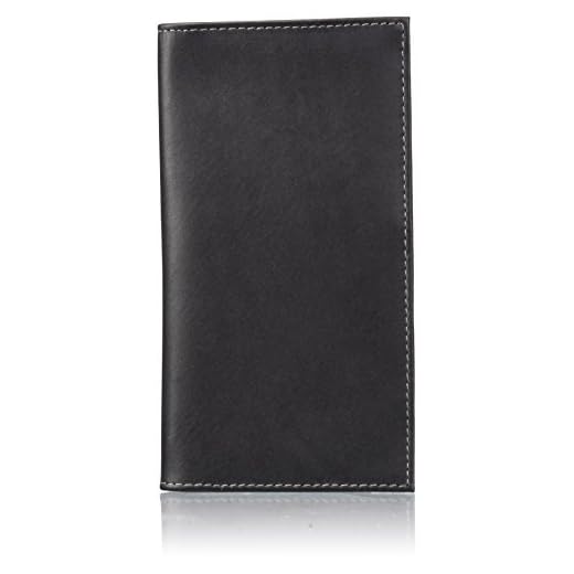 Dopp Men's Regatta Leather Checkbook Secretary, black, One Size