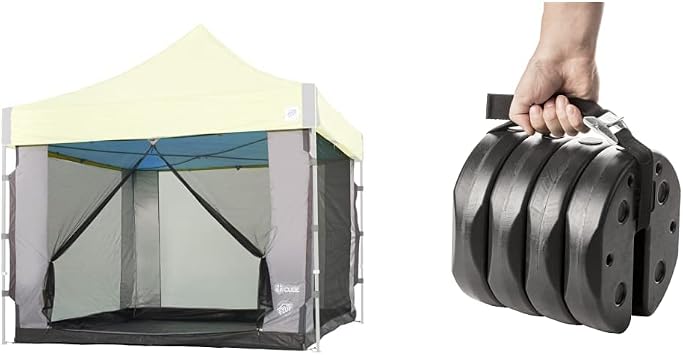 E-Z UP Cube Mesh Canopy Screen Room, Fits 10 x 10 Straight Leg Canopy & US Weight Tailgater Canopy Weights, Safe Installation, and Removal to Secure Tents, Canopies, and Umbrellas at Outdoor Events