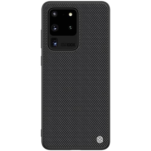 Image of Nillkin Case for Samsung Galaxy S20 S 20 Ultra 5G (6.9 inch Inch) Textured Series Nylon Fiber Tough & Durable PC + TPU Material Luxury Protect Black