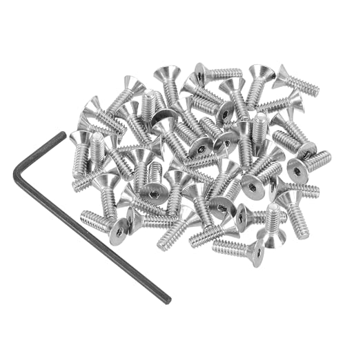 PATIKIL #4-40 X 3/8 Vis À Tête Plate À Six Pans Creux, 50Pcs Boulons À Tête Fraisée Vis...