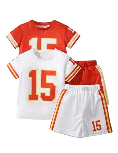 Image of 4 Pcs Boys Clothes Athletic Outfits Set Shorts and Performance T-Shirt Crew Neck Summer Kids Outfit Size 4-12Y