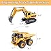 RC Excavator and Dump Truck Toy Set for Kids, 2.4Ghz 11 Channel Dual Control Remote Control Construction Vehicle with Light, Sound, Music & Auto Demo, Christmas Birthday Gifts for Boys Girls Ages 3-8