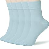 FGZ Dünne Baumwollsocken für Damen, weiche Baumwollsocken, 5–10 Paar, 19 Hellblau (5 Paar),...