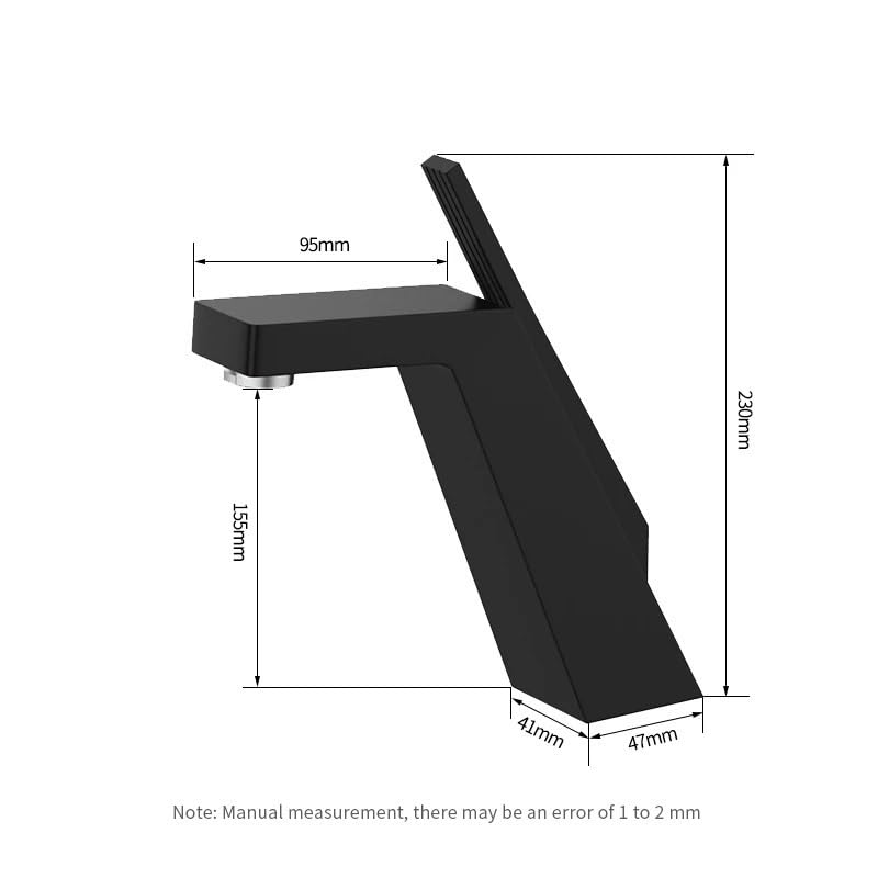 CMBSSTFC Bateria umywalkowa Bateria umywalkowa Czarny/Chromowany Pojedynczy uchwyt Baterie zlewozmywakowe montowane na blacie Mieszacz zimnej i ciepłej do kranów łazienkowych Krany dźwigowe Do