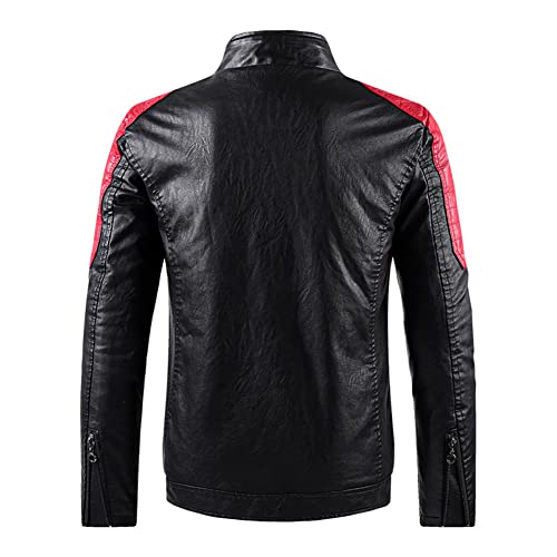 JMSUN Casaco de Inverno Masculino Jaqueta de motociclista masculina manga longa com zíper e gola