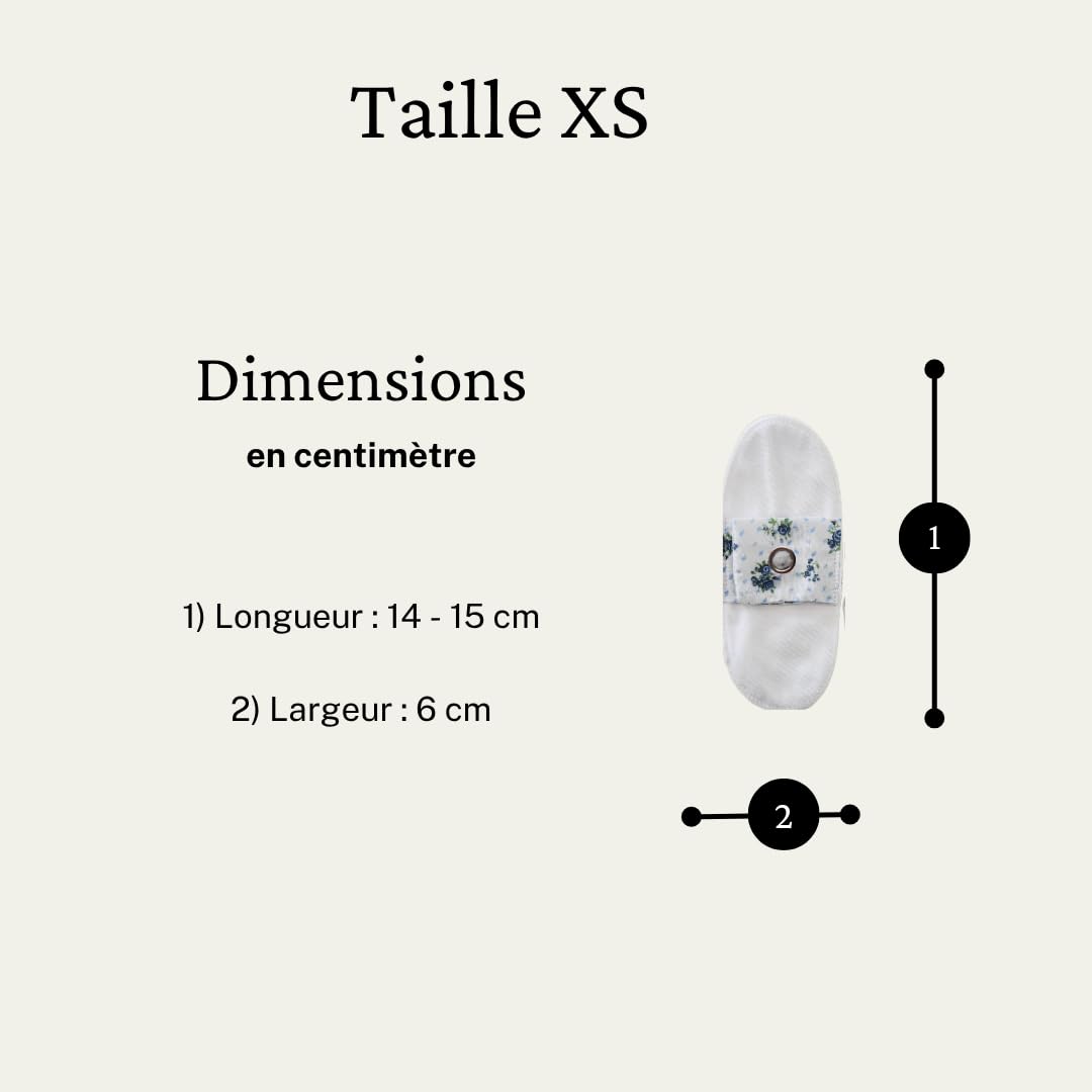 Lot de 5 Protège-Slips Lavables 100% Coton (XS) | Fait Main en France