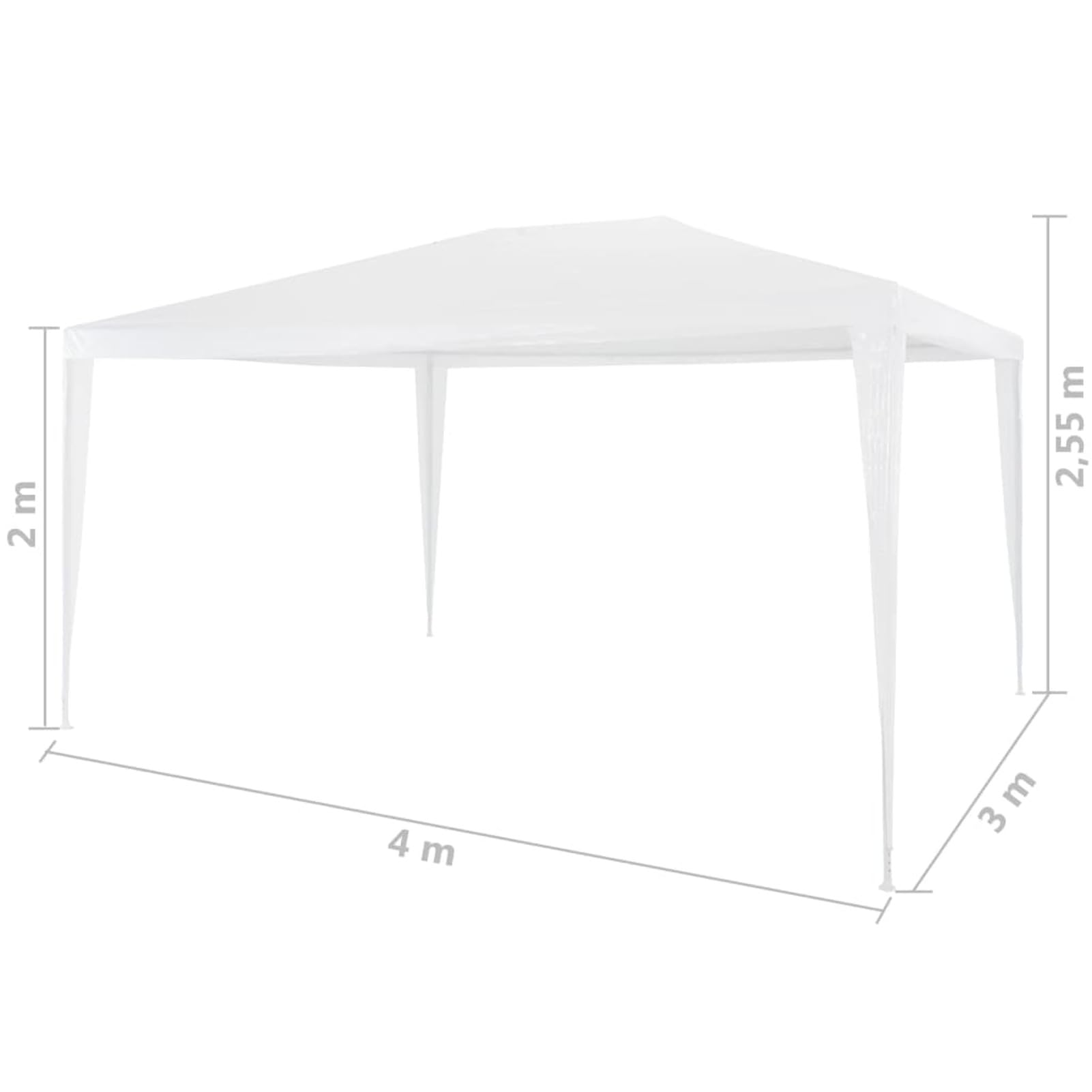 LAPOOH Partyzelt, Party Deko, Festzelt, Pavillon, Garden Decoration, Canopy Tent, Lagerzelt, Gartenpavillon, 3x4 m Weiß